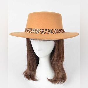 Leopard Animal Print Wide Brim Hat
